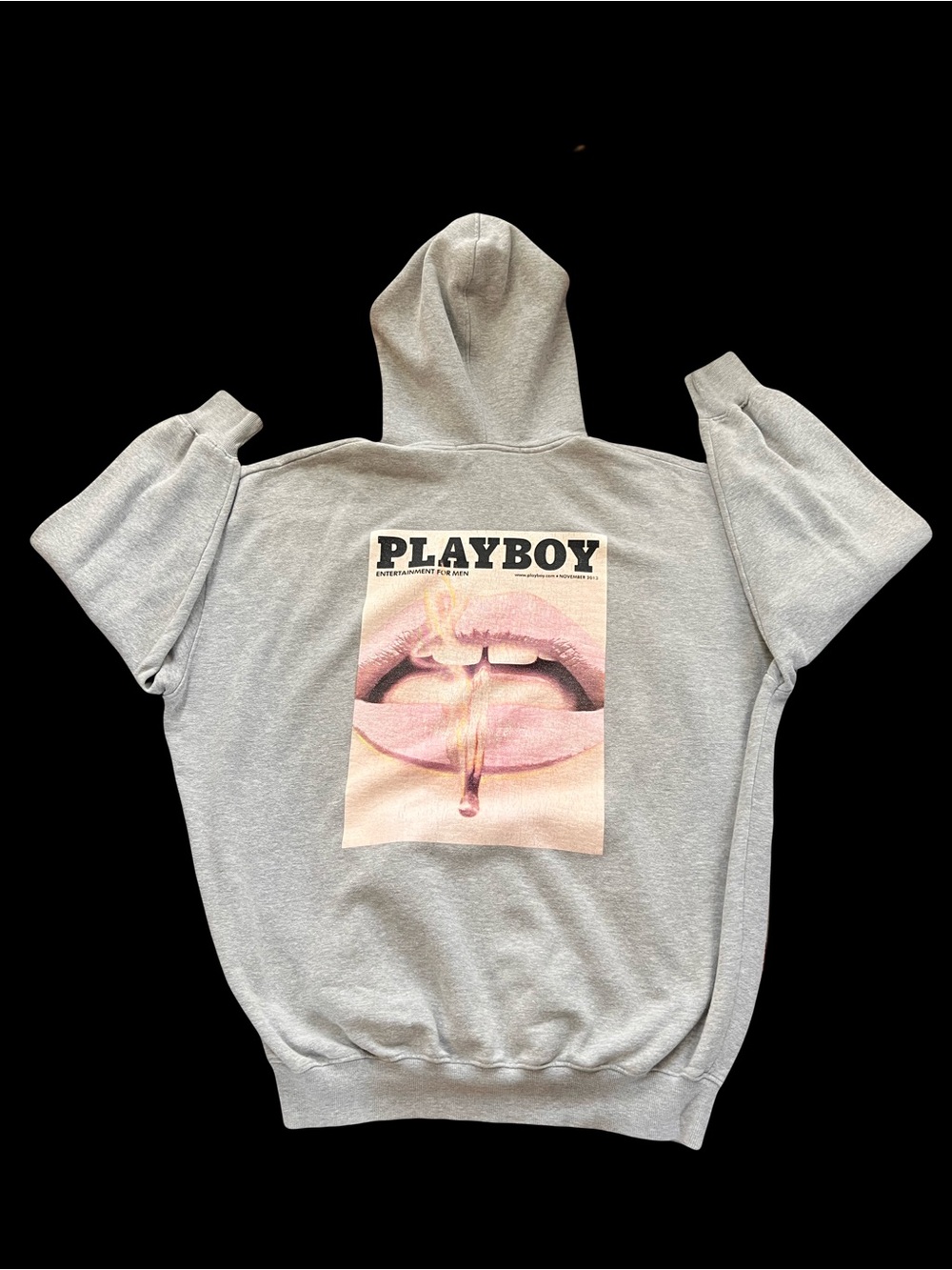 Oversized PLAYBOY x MISSGUIDED Graphic Hoodie Sweatshirt